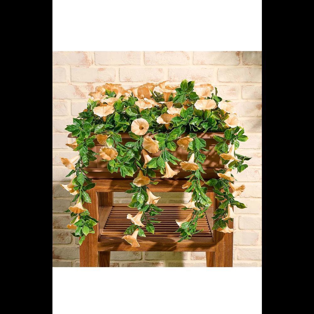 Wicker Park Cascading Faux Petunia in 20" Rectangular Planter